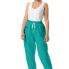 wild peach clothing | Tiffany blue confetti track pants | Front view