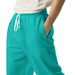 wild peach clothing | Tiffany blue confetti track pants | Left view