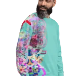 all over print recycled unisex sweatshirt white right front 1