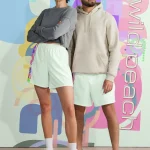 wild peach clothing design 03 honeydew green athletic long shorts duo