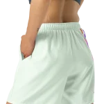 wild peach clothing design 03 honeydew green athletic long shorts left back