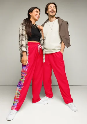 wild peach clothing design 06 carmine red unisex track pants front 3