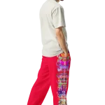 wild peach clothing design 06 carmine red unisex track pants right back