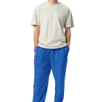 wild peach clothing design 06 denim blue unisex track pants front 4