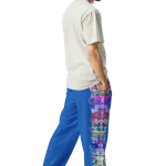 wild peach clothing design 06 denim blue unisex track pants right back