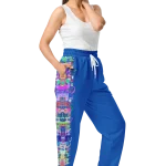 wild peach clothing design 06 denim blue unisex track pants right front 1