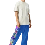 wild peach clothing design 06 denim blue unisex track pants right front 2