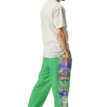 wild peach clothing design 06 emerald green unisex track pants right back