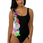 wild peach clothing one piece swimsuiit design 001 black front 3