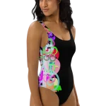 wild peach clothing | Design 01 Black One Piece Swimsuit | Back right 3