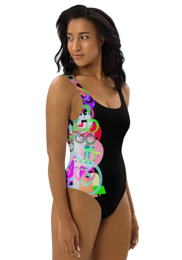 wild peach clothing | Neon Circus Black One Piece Swimsuit | Rght 3