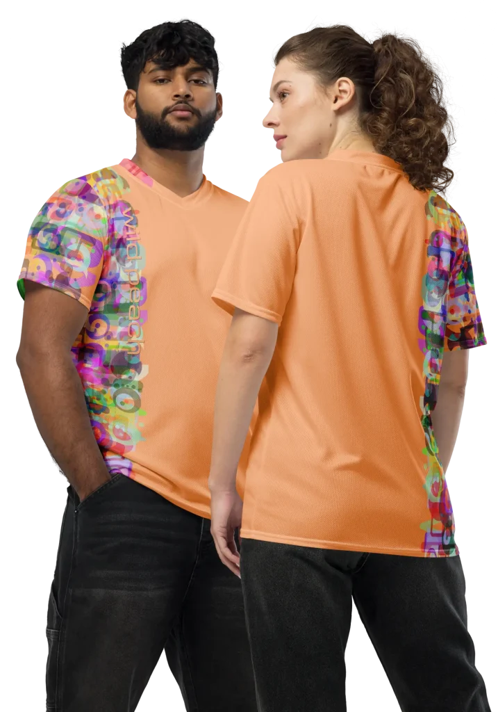 wild peach clothing | Block Party Apricot Orange Sports T-shirt | Front 6