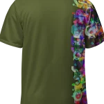 wild peach clothing unisex sports t shirt army green back 3