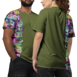 wild peach clothing unisex sports t shirt army green front 2