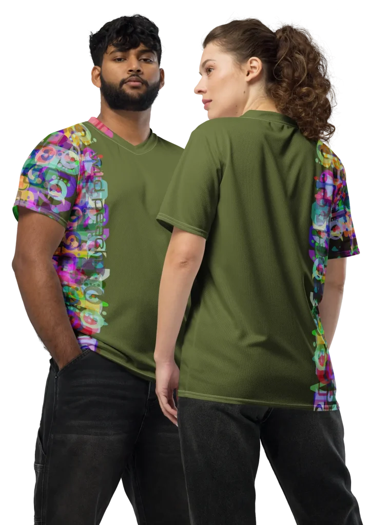 wild peach clothing | Block Party Army Green Sports T-shirt | Front 2