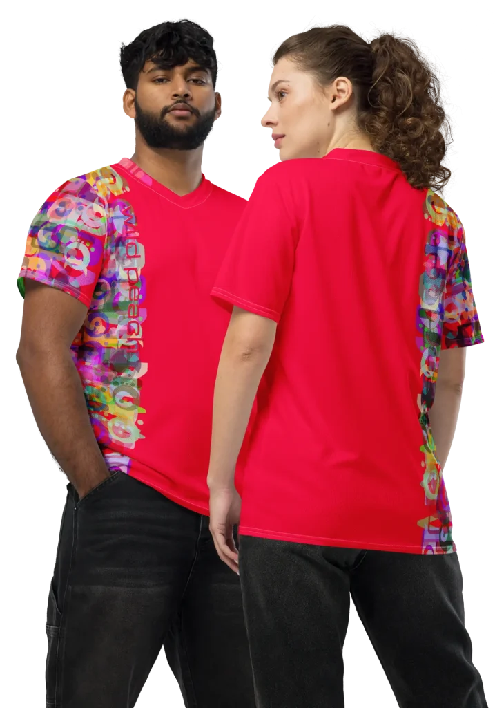 wild peach clothing | Block Party Sports T-shirt Carmine Red | Front