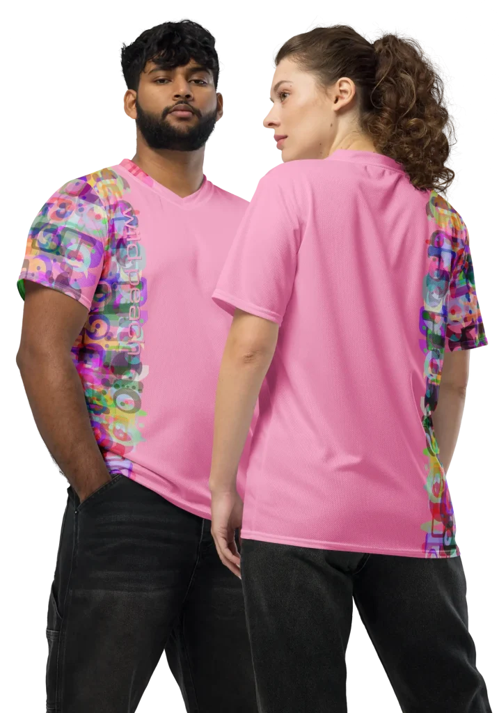 wild peach clothing | Block Party Carnation Pink Sports T shirt | Front