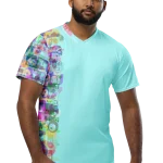 wild peach clothing unisex sports t shirt celeste blue front 3