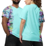 wild peach clothing unisex sports t shirt celeste blue front 6