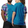 wild peach clothing unisex sports t shirt cerulean blue front 4