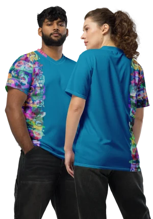 wild peach clothing unisex sports t shirt cerulean blue front 4