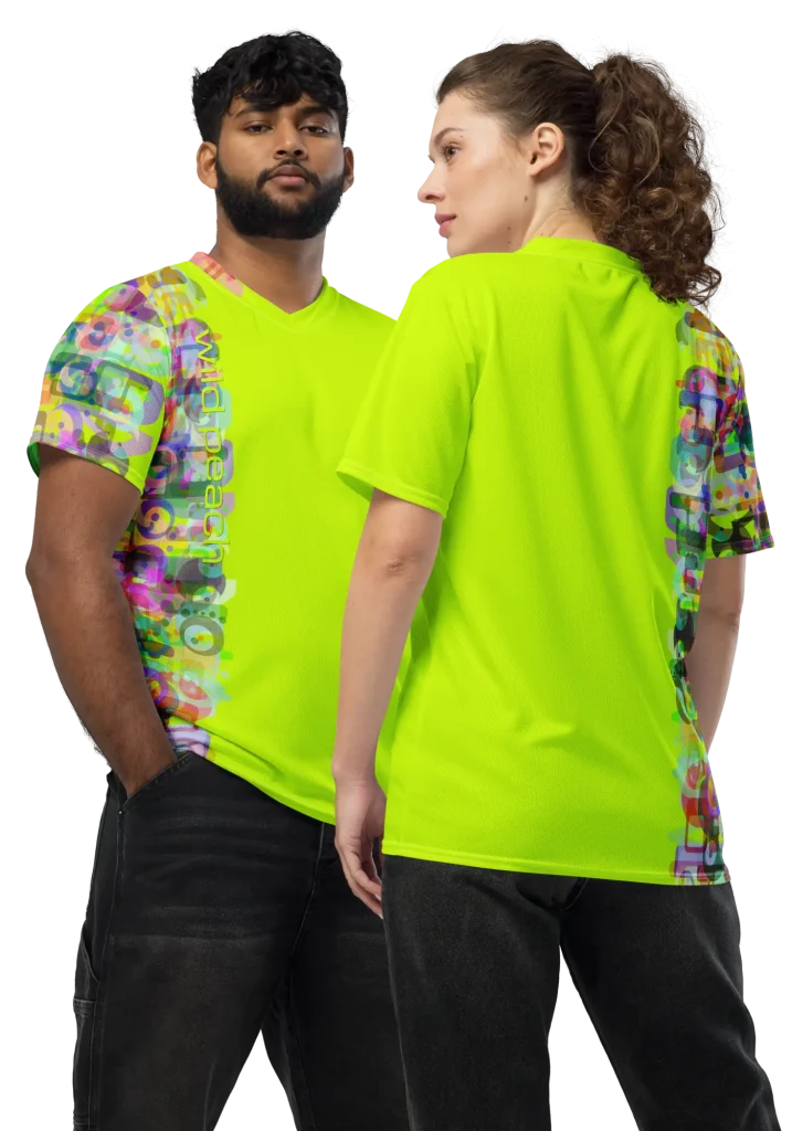 wild peach clothing | Block Party Chartreuse Yellow Sports T-shirt | Front 6