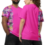 wild peach clothing | Magenta pink sports t-shirt | Dual view