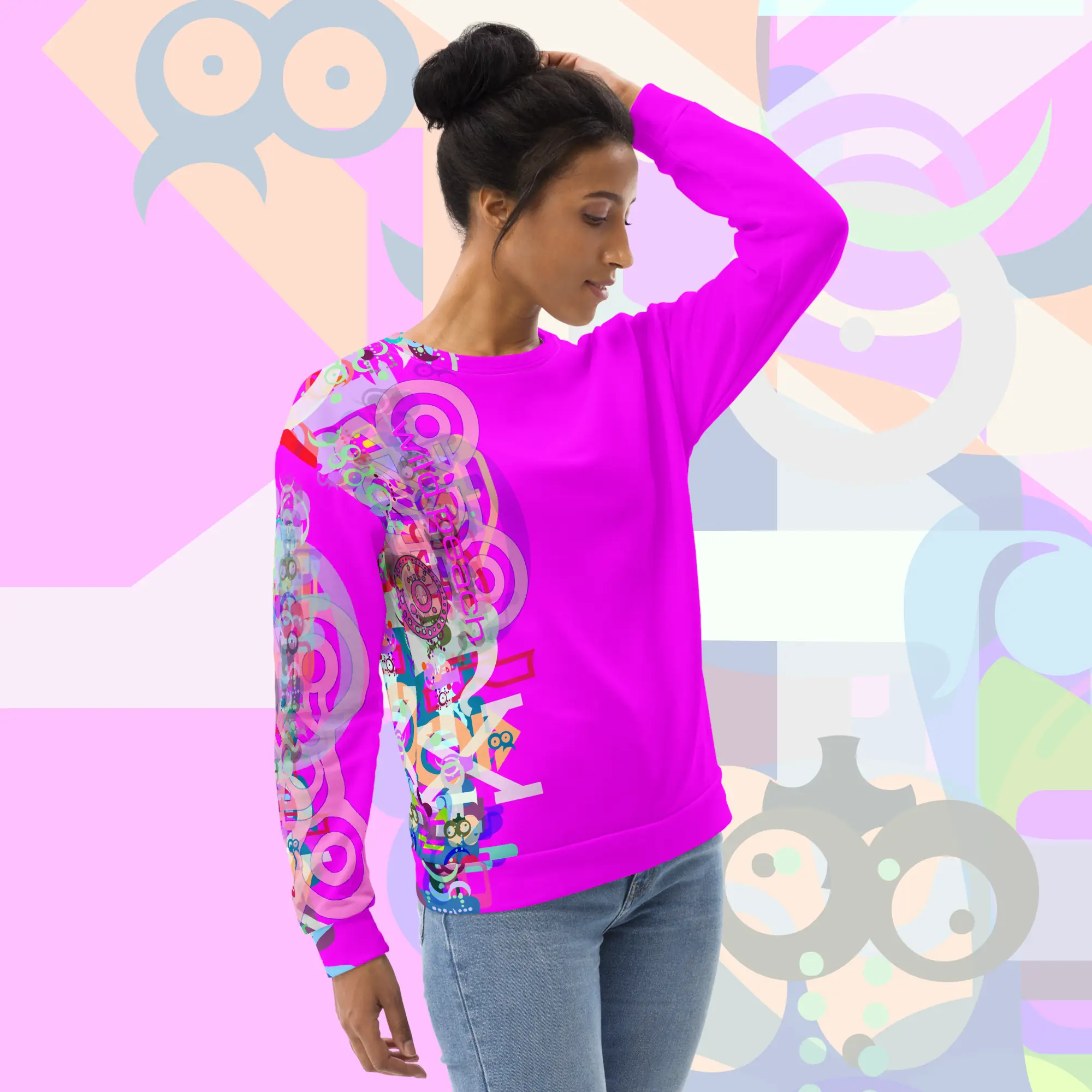 wild peach clothing unisex sweatshirt fuchsia right front 2