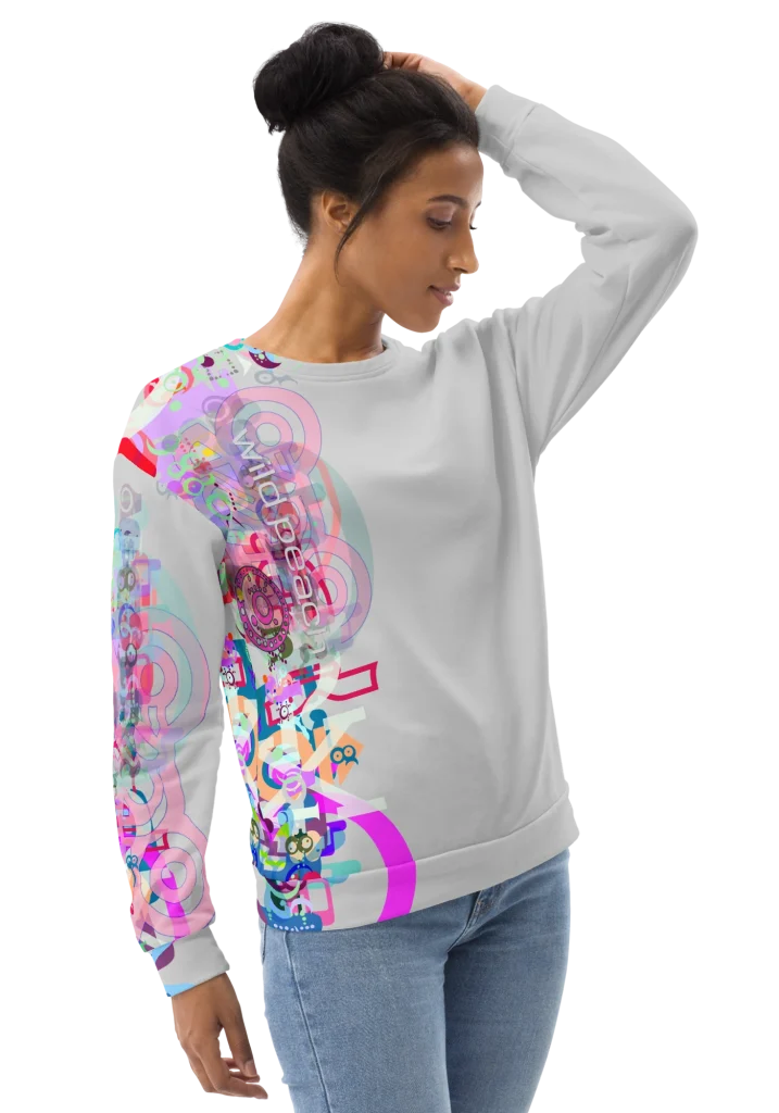 wild peach clothing | Spiral Meltdown Light Grey Sweatshirt | Front