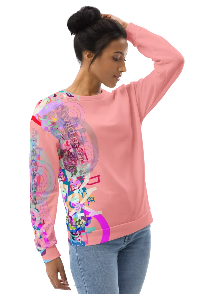 wild peach clothing | Spiral Meltdown Pink Peach Sweatshirt | Front