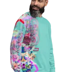 wild peach clothing unisex sweatshirt tiffany blue right front 1