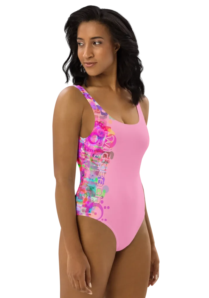 wild peach clothing | Soap Opera Carnation Pink One Piece Swimsuit | Right 2