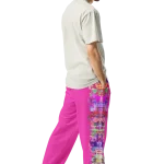 wild peach clothing design 06 magenta pink track pants right back