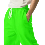 wild peach clothing design 06 neon green track pants left