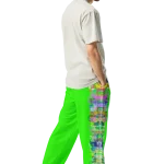wild peach clothing design 06 neon green track pants right back