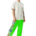 wild peach clothing design 06 neon green track pants right front 1