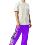 wild peach clothing design 06 purple track pants right front 1