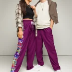 wild peach clothing design 06 velvet red track pants front 2