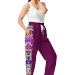 wild peach clothing design 06 velvet red track pants right front 2