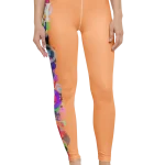 wild peach clothing design 07 apricot orange leggings front