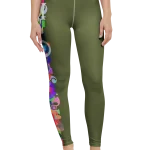 wild peach clothing design 07 army green leggings front