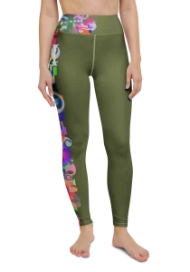wild peach clothing design 07 army green leggings front