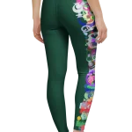 wild peach clothing design 07 dark green leggings back