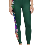 wild peach clothing design 07 dark green leggings front