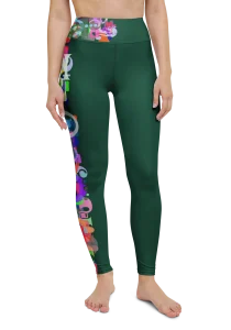 wild peach clothing design 07 dark green leggings front