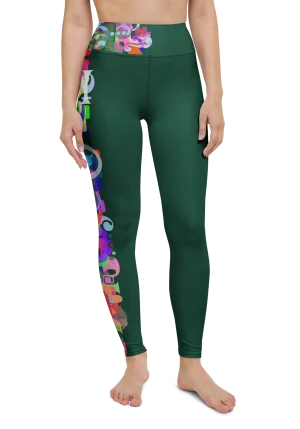 wild peach clothing design 07 dark green leggings front