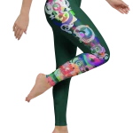 wild peach clothing design 07 dark green leggings right
