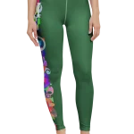 wild peach clothing design 07 forest green leggings front