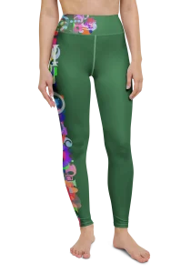wild peach clothing design 07 forest green leggings front