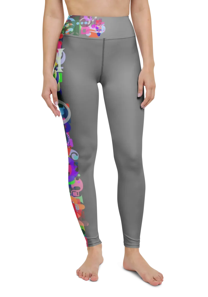 wild peach clothing | Playful Bounce Grey Leggings | Front